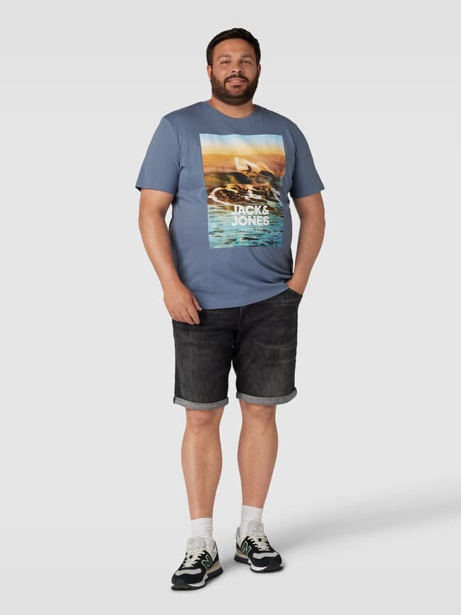 

Футболка PLUS SIZE с мотивом принта «GEM» Jack & Jones, дымчатый синий