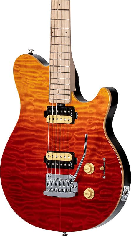 Электрогитара Sterling AX3QM Axis Quilted Maple Electric Guitar, Spectrum Red