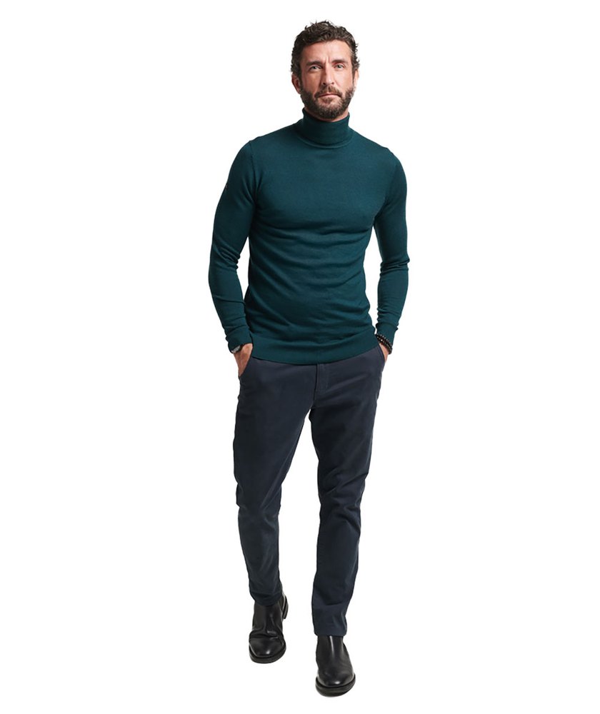 Свитер Superdry Studios Merino Roll Neck, зеленый свитер superdry studios chunky roll neck бежевый