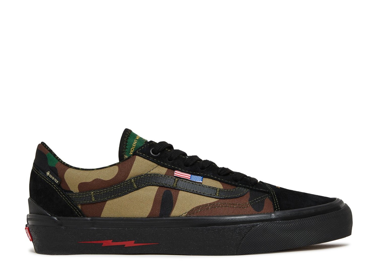 

Кроссовки Vans Defcon X Old Skool Gtx 'Black Woodland Camo', зеленый