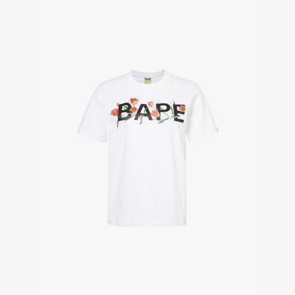 

Футболка Bape Tulip с графическим принтом из хлопкового джерси A Bathing Ape, белый
