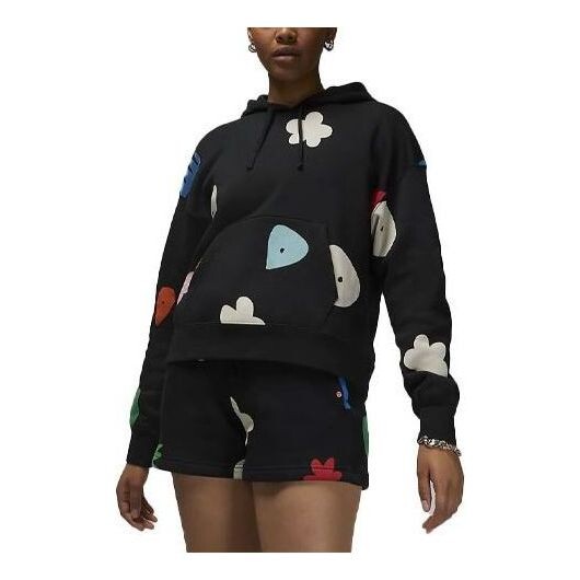 

Толстовка (WMNS) Air Jordan Artist Series by Mia Lee Fleece Hoodie 'Black', черный