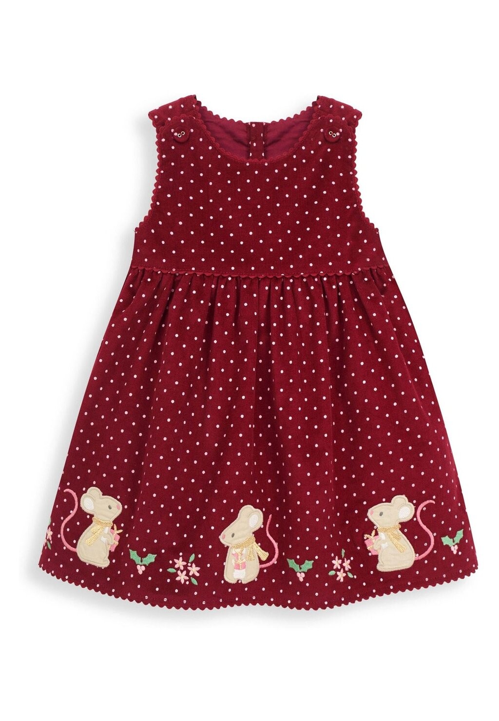 

Летнее платье Mouse Appliqué JoJo Maman Bébé, цвет berry