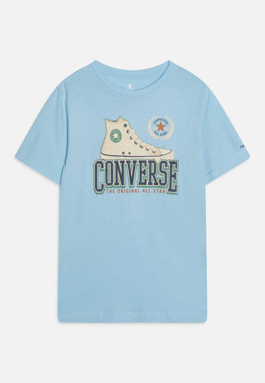 

Футболка с принтом SCRIPT SNEAKER TEE Converse, цвет true sky