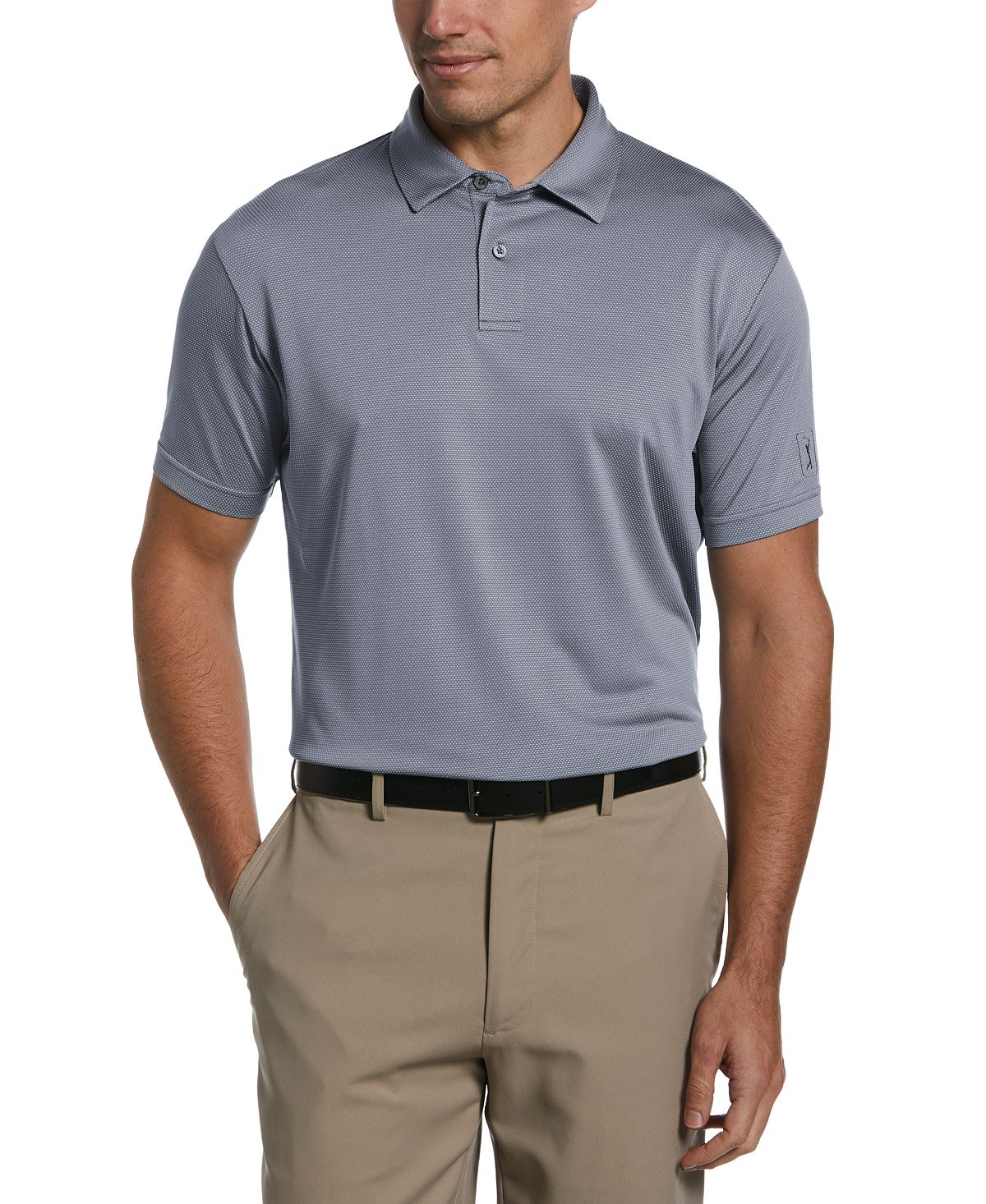 Мужская рубашка-поло с короткими рукавами и фактурной текстурой «птичий глаз» PGA TOUR мячи для гольфа nxt tour s 50 шт качество aaa идеальное сочетание мячей для гольфа tour nxt tour для каждого игрока в гольф