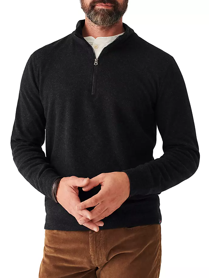 

Свитер Legend с молнией на четверть Faherty Brand, черный