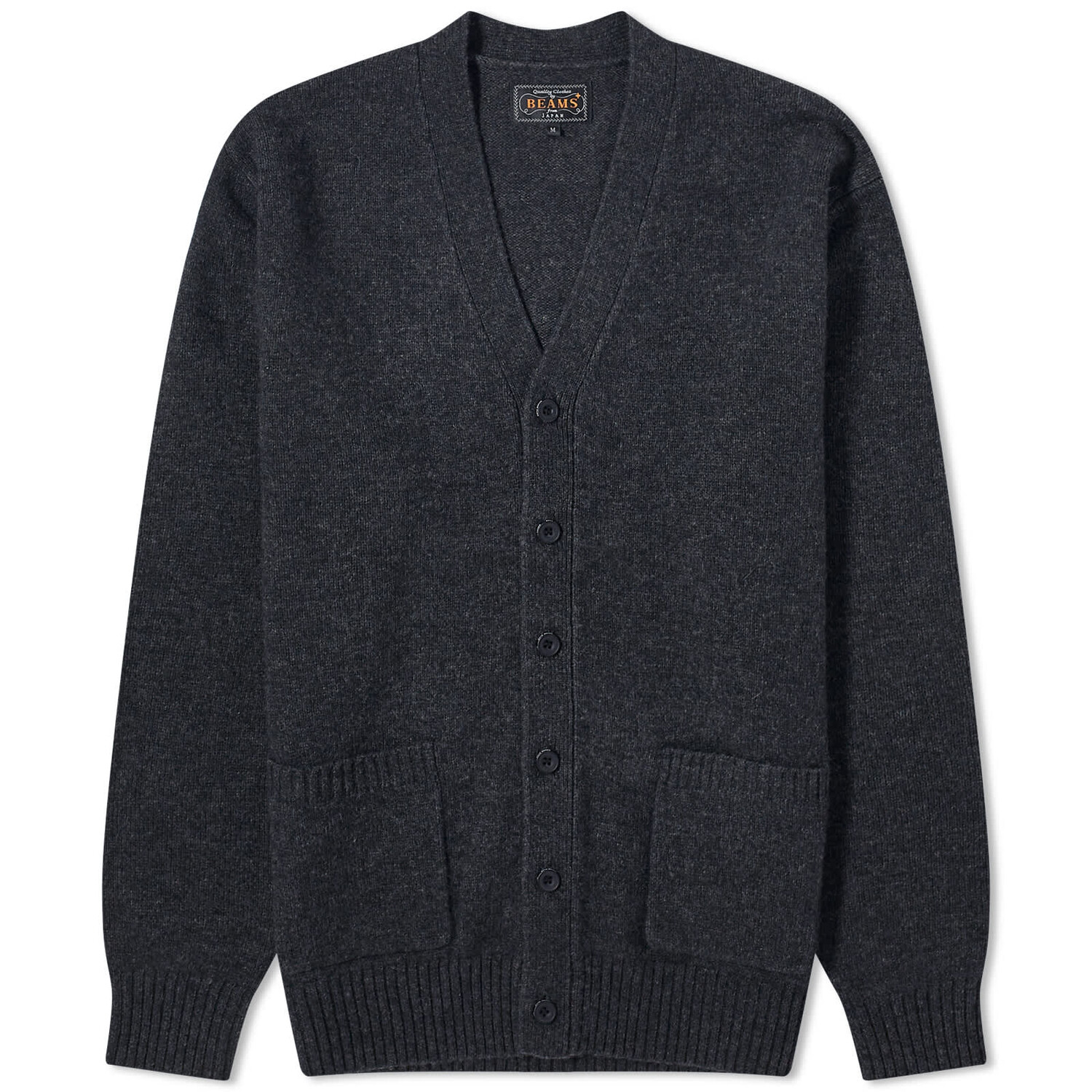 

Кардиган Beams Plus 7G Elbow Patch, цвет Charcoal