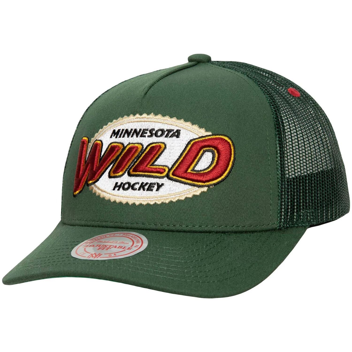 

Мужская кепка Mitchell & Ness Green Minnesota Wild Team Seal Trucker Snapback