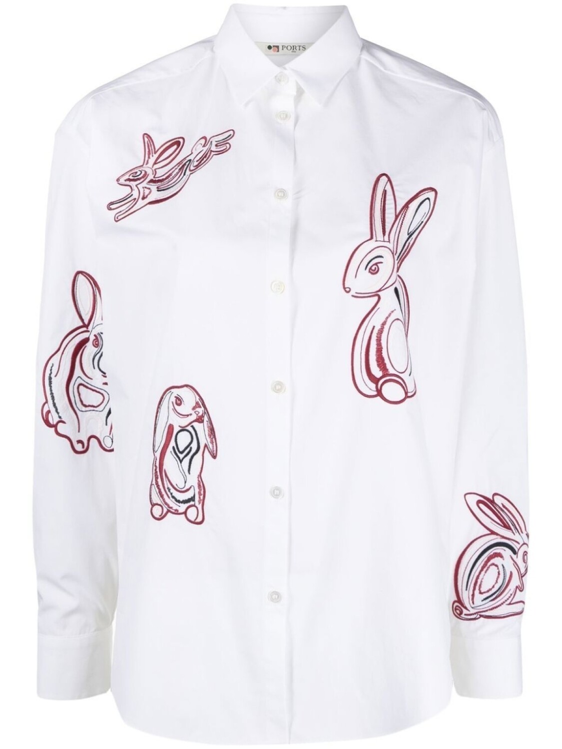 

Ports 1961 рубашка с длинными рукавами и вышивкой, белый