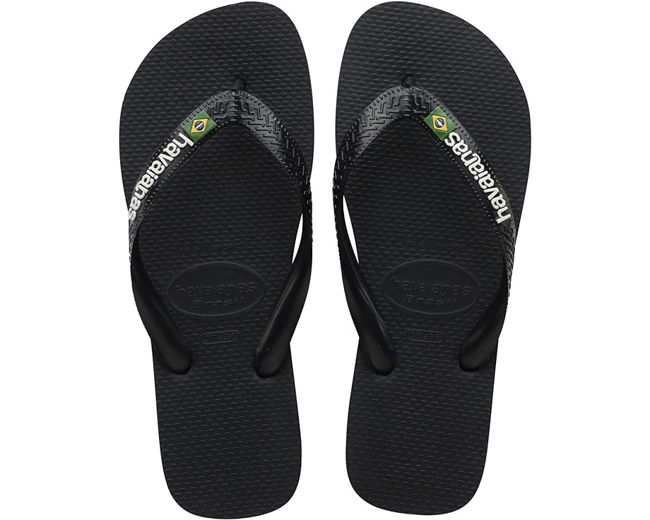 Сандалии Havaianas Brazil Logo Flip Flop Sandal, цвет Black/Black