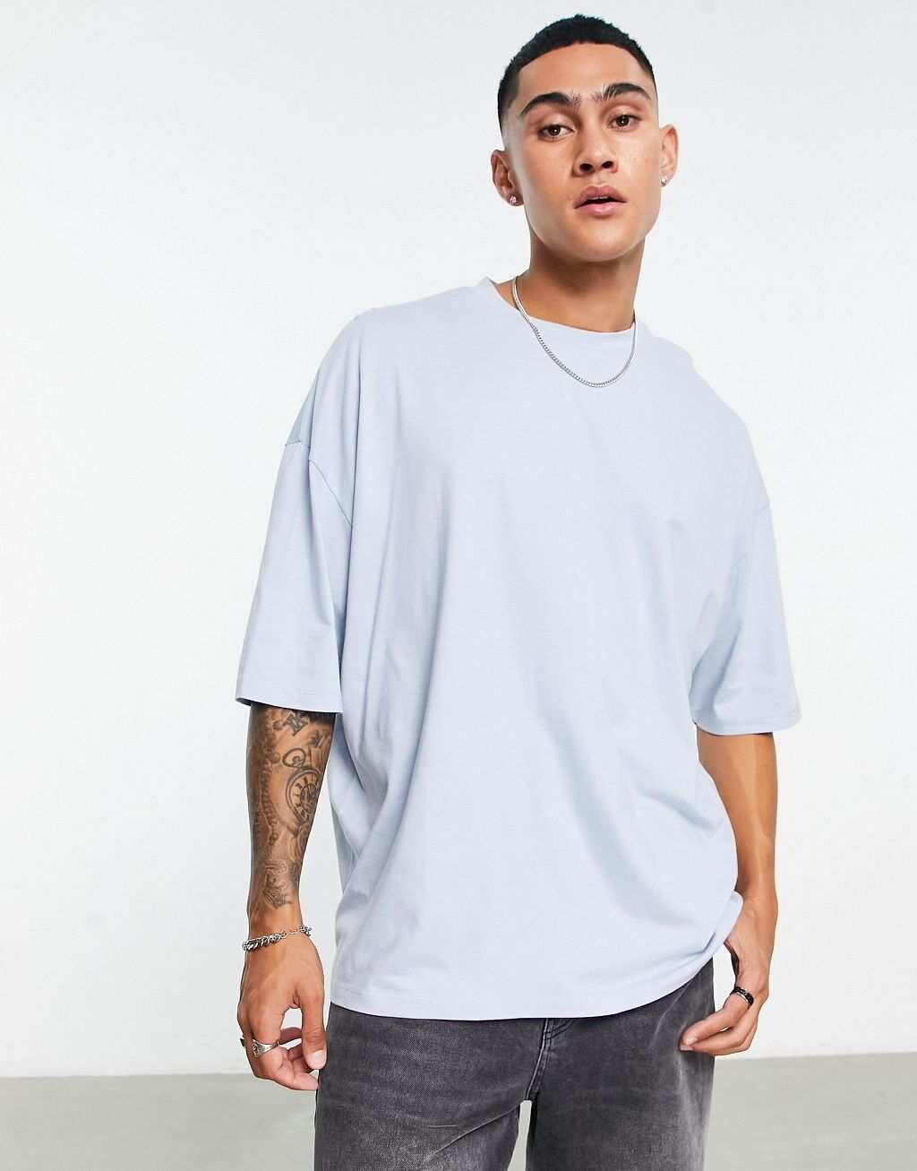 

Голубая футболка оверсайз ASOS DESIGN