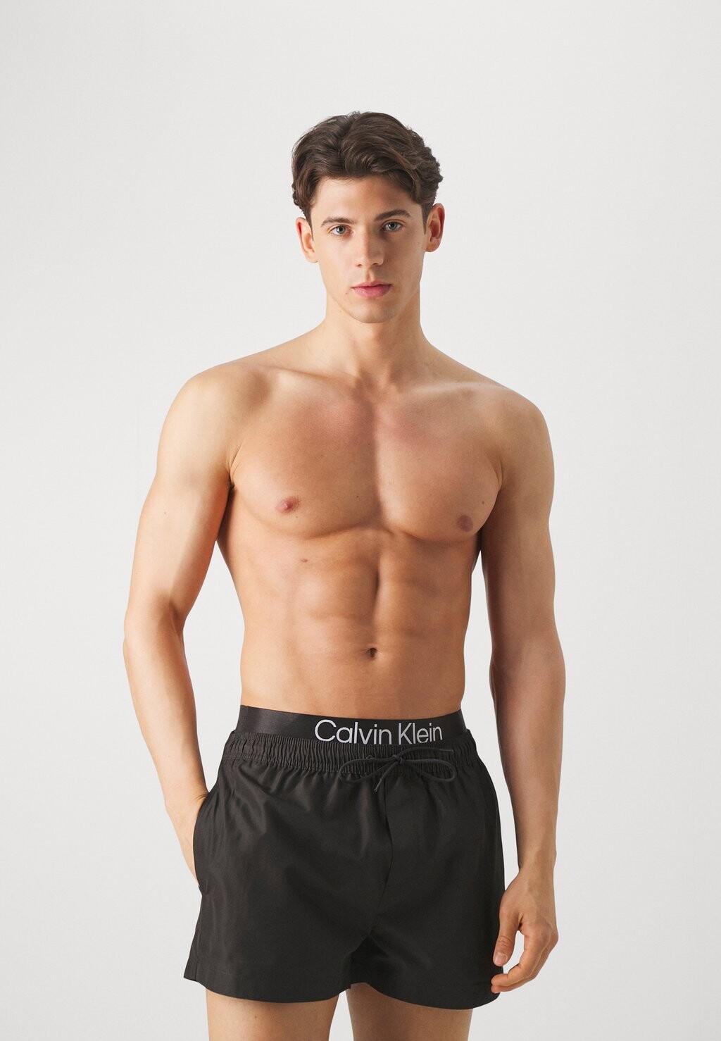 

Шорты для плавания Double Waistband Calvin Klein Swimwear, черный