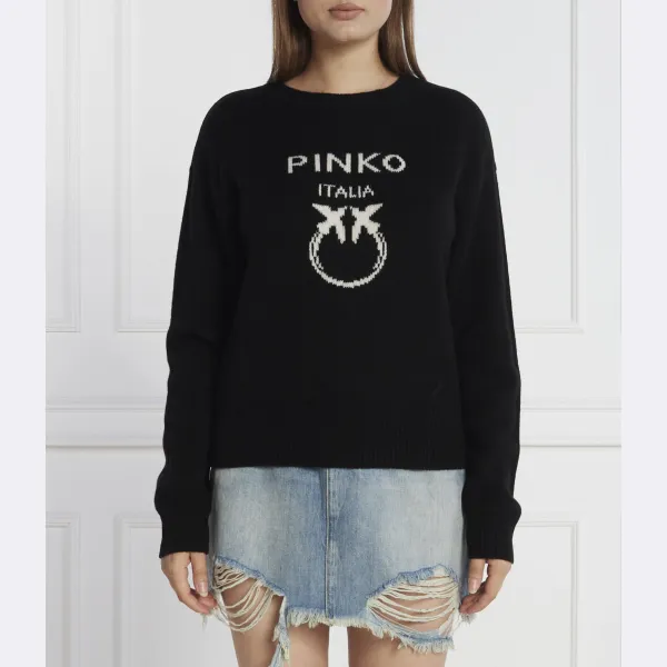 

Шерстяной свитер обычного кроя Pinko, черный