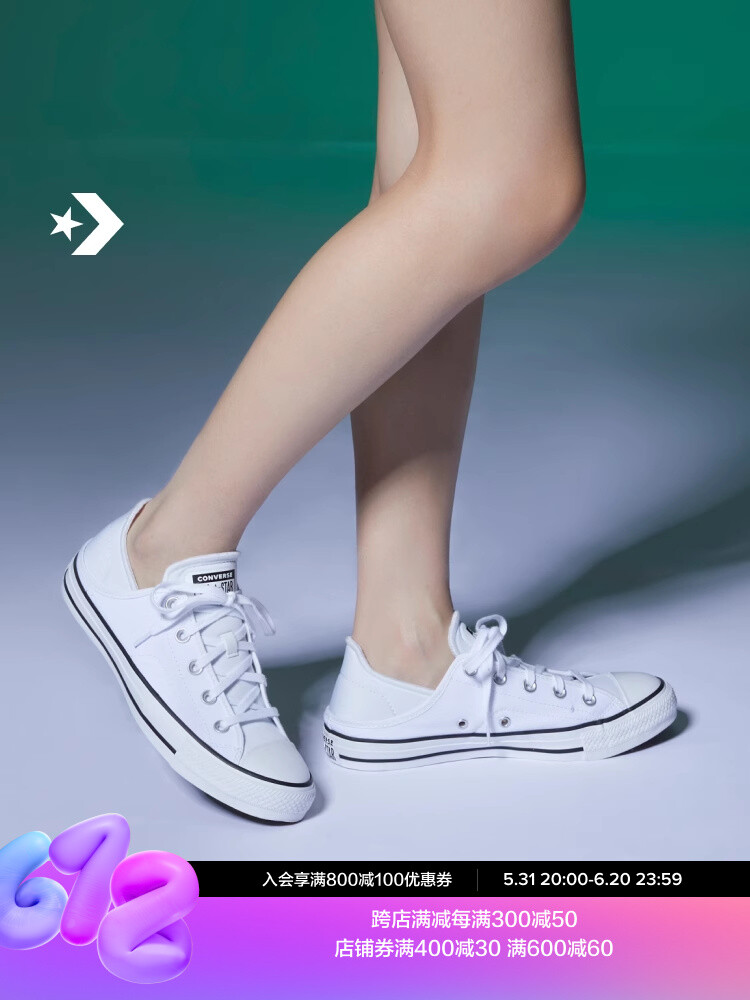 

Кеды женские без шнуровки Converse All Star Crush Heel, белый