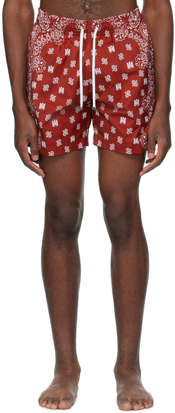 

Красные шорты для плавания AMIRI Bandana с узором пейсли, Коричневый