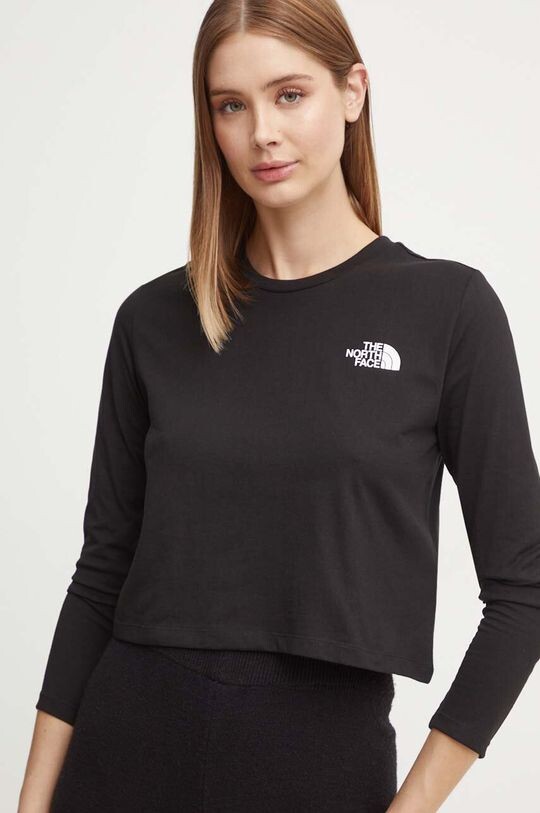 

Простая укороченная футболка с длинным рукавом, размер L/S The North Face, черный