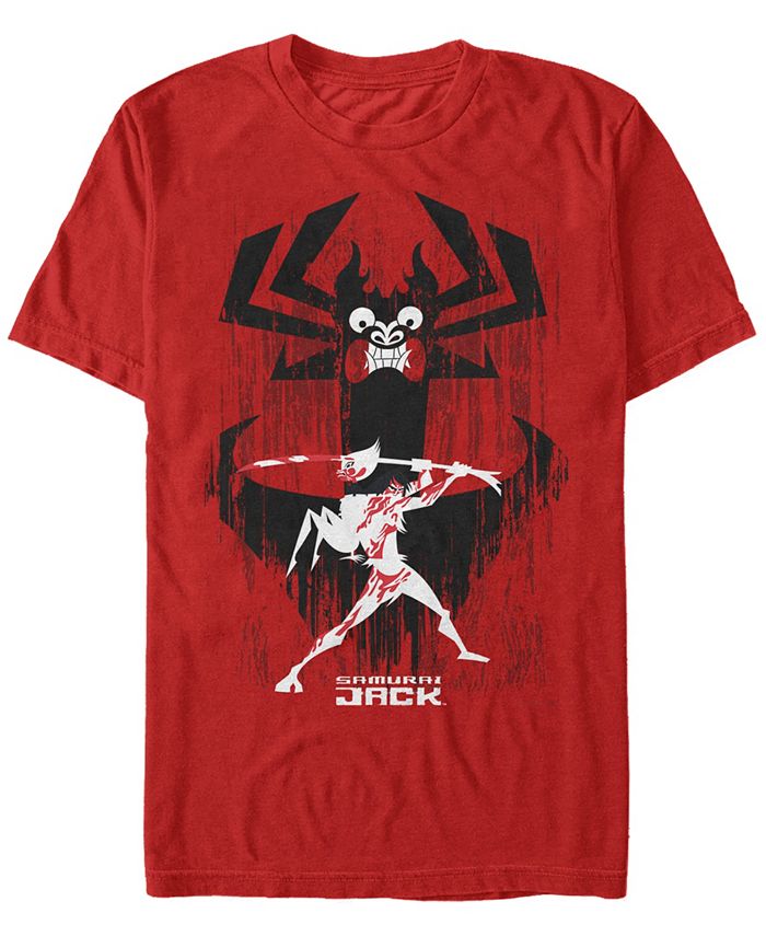 Мужская футболка с короткими рукавами Samurai Jack Aku Sword Fight Splatter Fifth Sun, красный