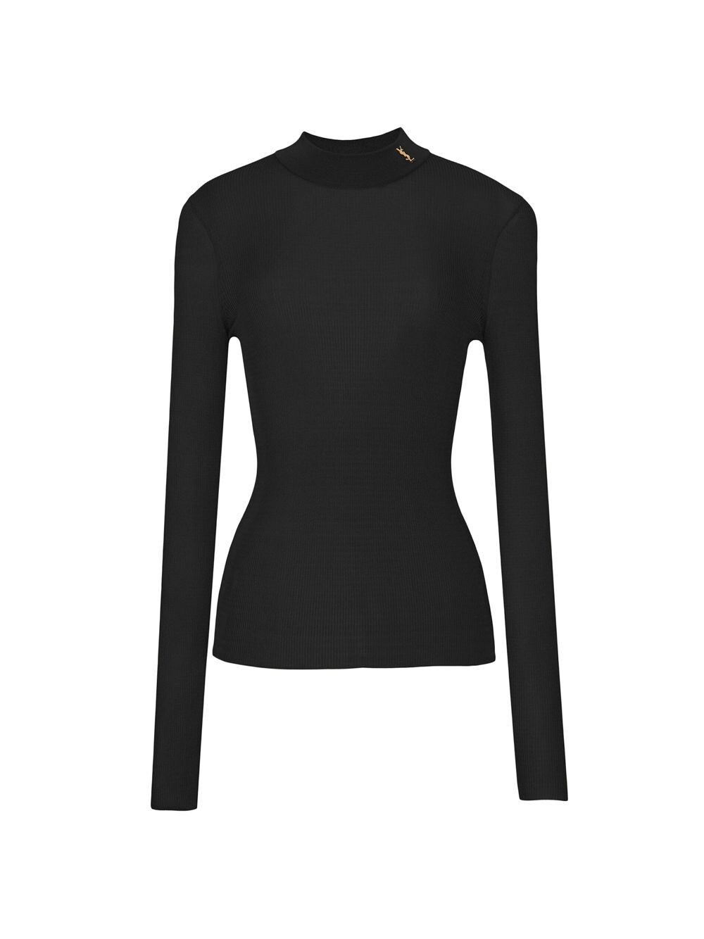 

Свитер в рубчик из шелка Saint Laurent, Черный