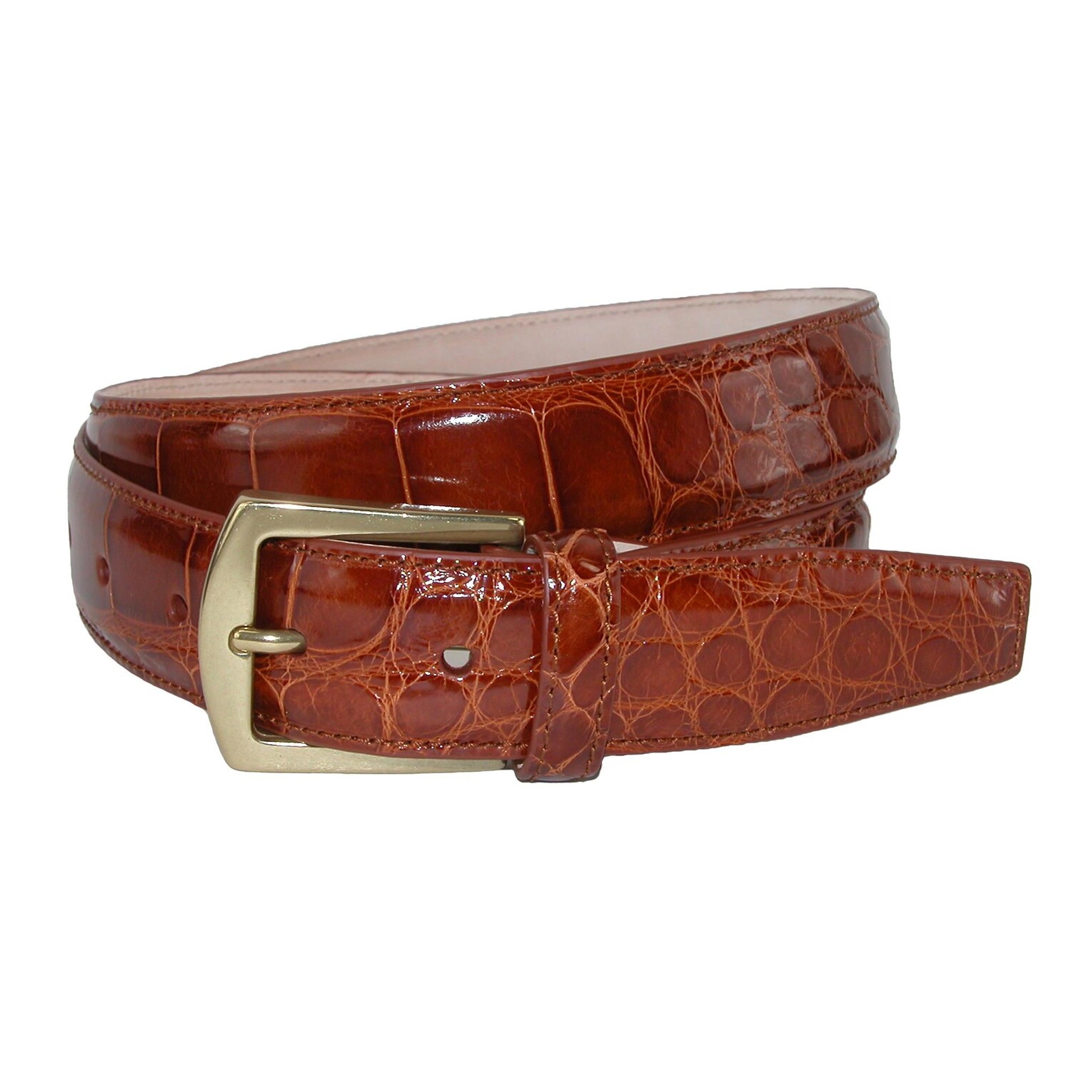 

Ремень из американской кожи аллигатора 32 мм CrookhornDavis, цвет Chestnut Brown