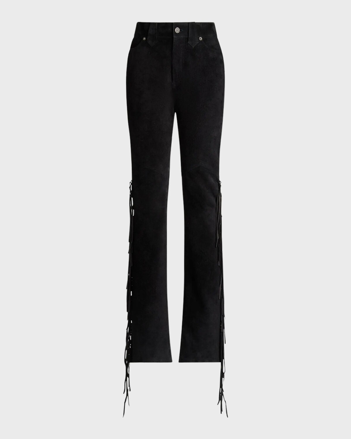

Брюки Maryel из замши с бахромой Ralph Lauren Collection, черный
