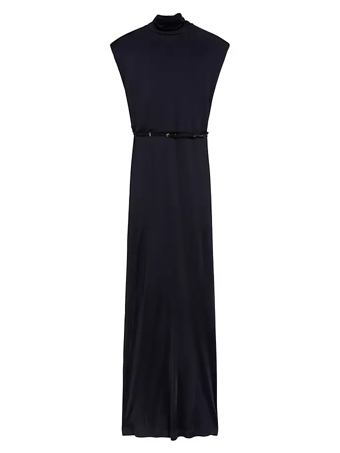

Платье макси из джерси с поясом Sportmax, черный