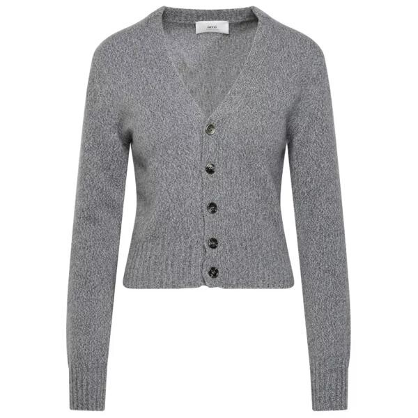 

Кардиган grey cashmere cardigan Ami Paris, серый