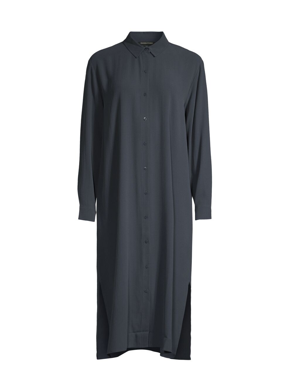 

Шелковое платье-рубашка с длинными рукавами Eileen Fisher