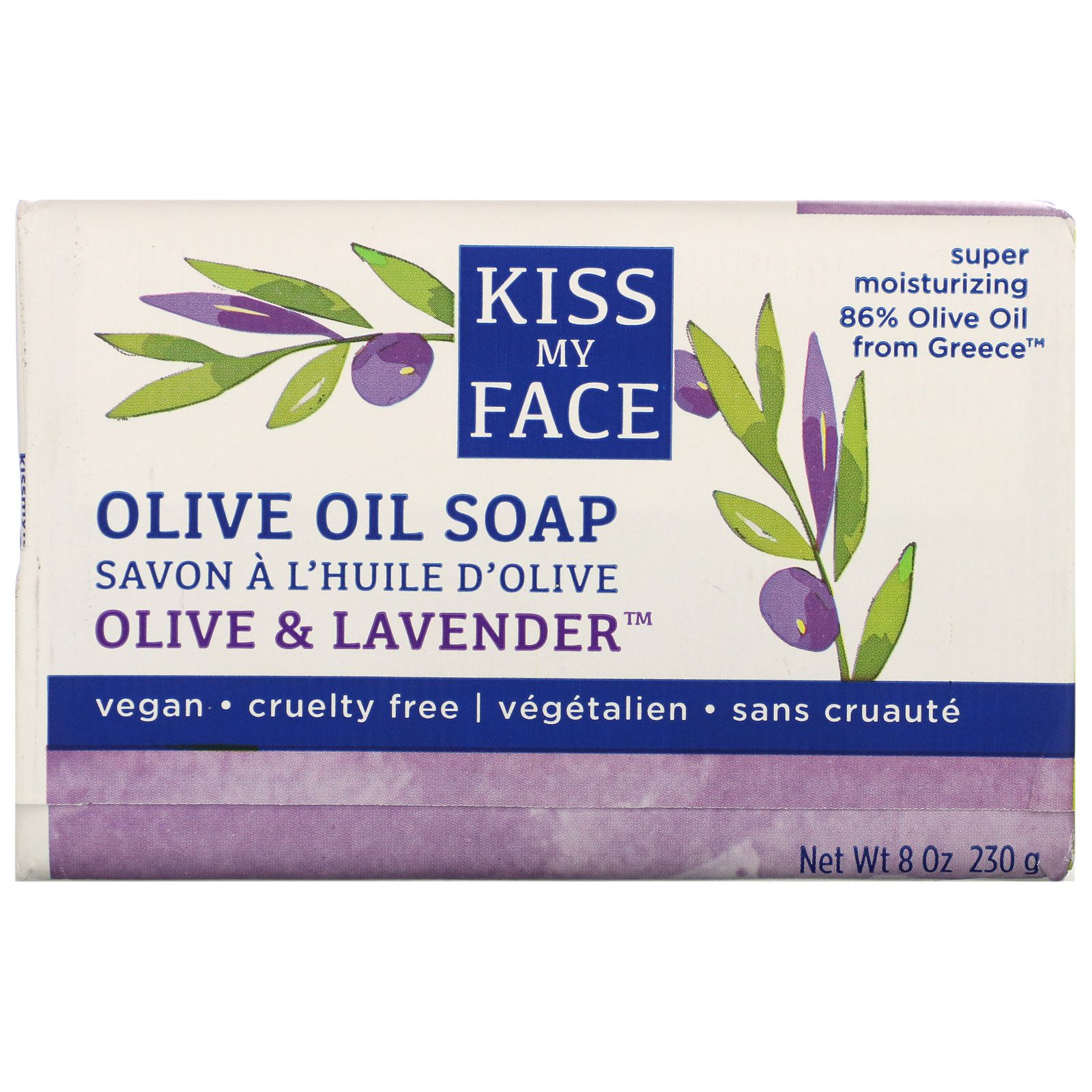 Kiss My Face Olive Oil Soap Olive & Lavender 8 oz (230 g)
