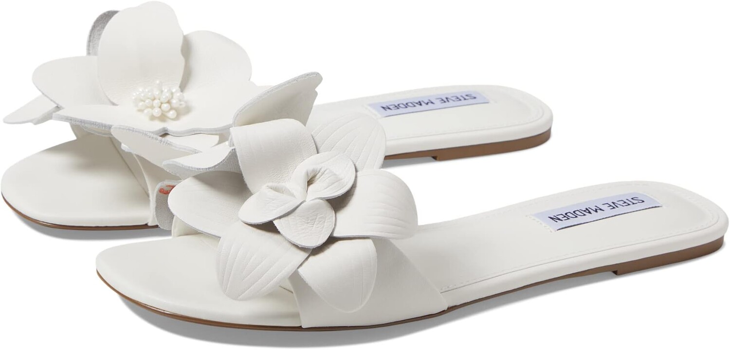

Сандалии на плоской подошве Melena Sandal Steve Madden, белая кожа