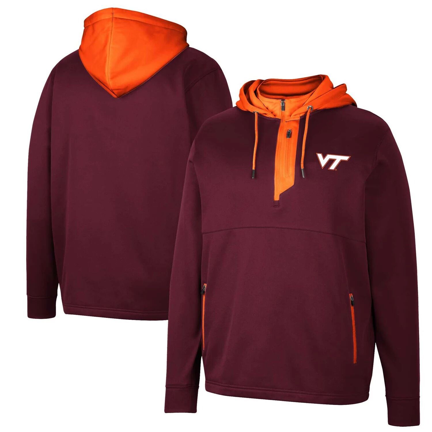 

Мужская темно-бордовая худи Virginia Tech Hokies Luge 3.0 с молнией до четверти Colosseum, Красный