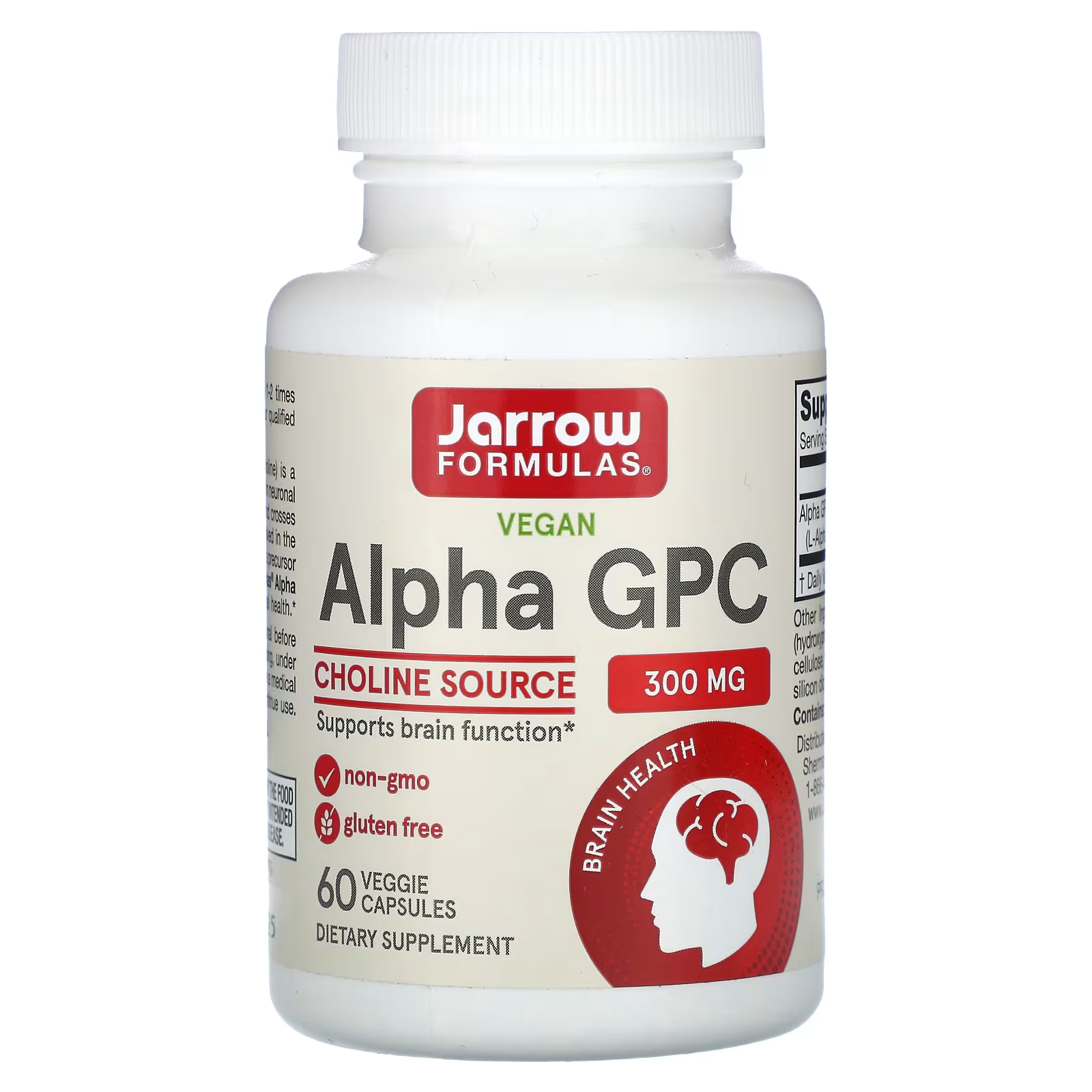 jarrow formulas альфа гфх 300 мг 60 растительных капсул Пищевая добавка Jarrow Formulas Alpha GPC 300 мг, 60 растительных капсул