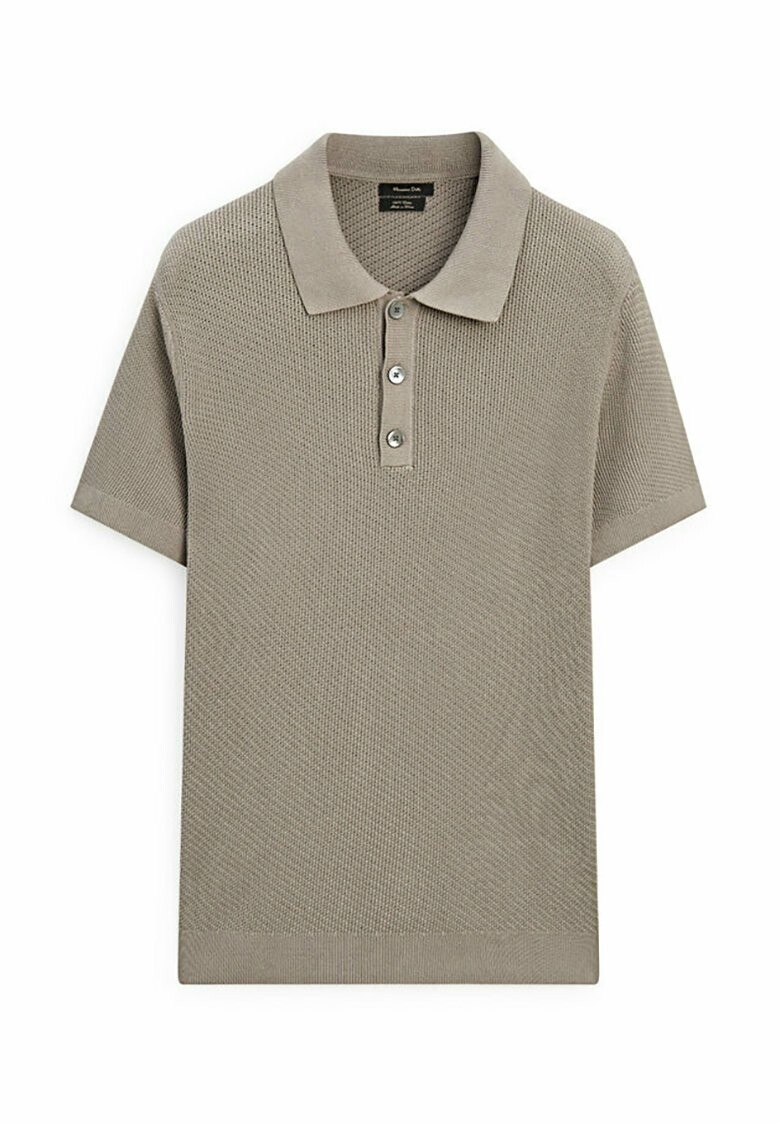 

Рубашка-поло TEXTURED SHORT SLEEVE Massimo Dutti, цвет khaki