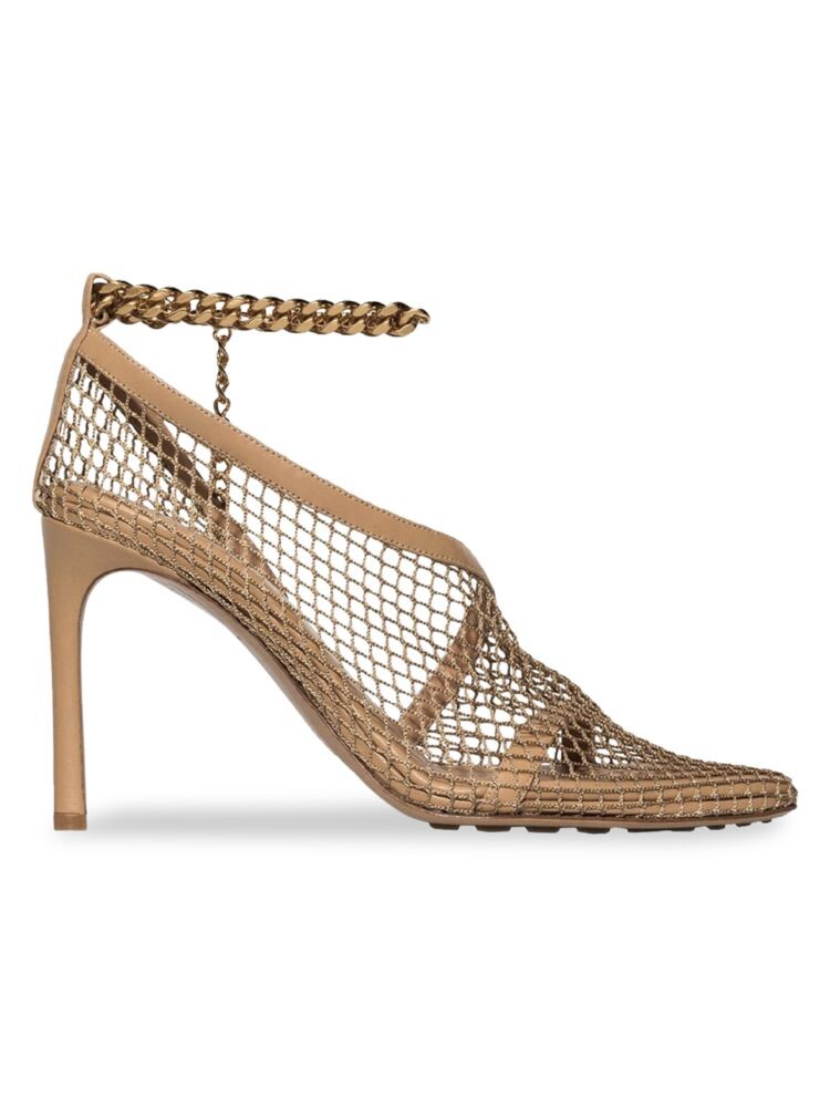 

Туфли с сетчатой отделкой и цепочкой Bottega Veneta, цвет Beige Pony