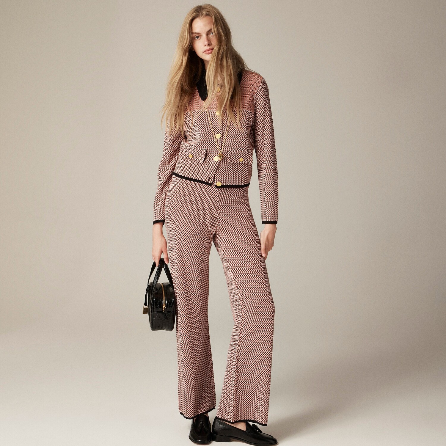 

Разноцветные брюки-свитера J.Crew, черный