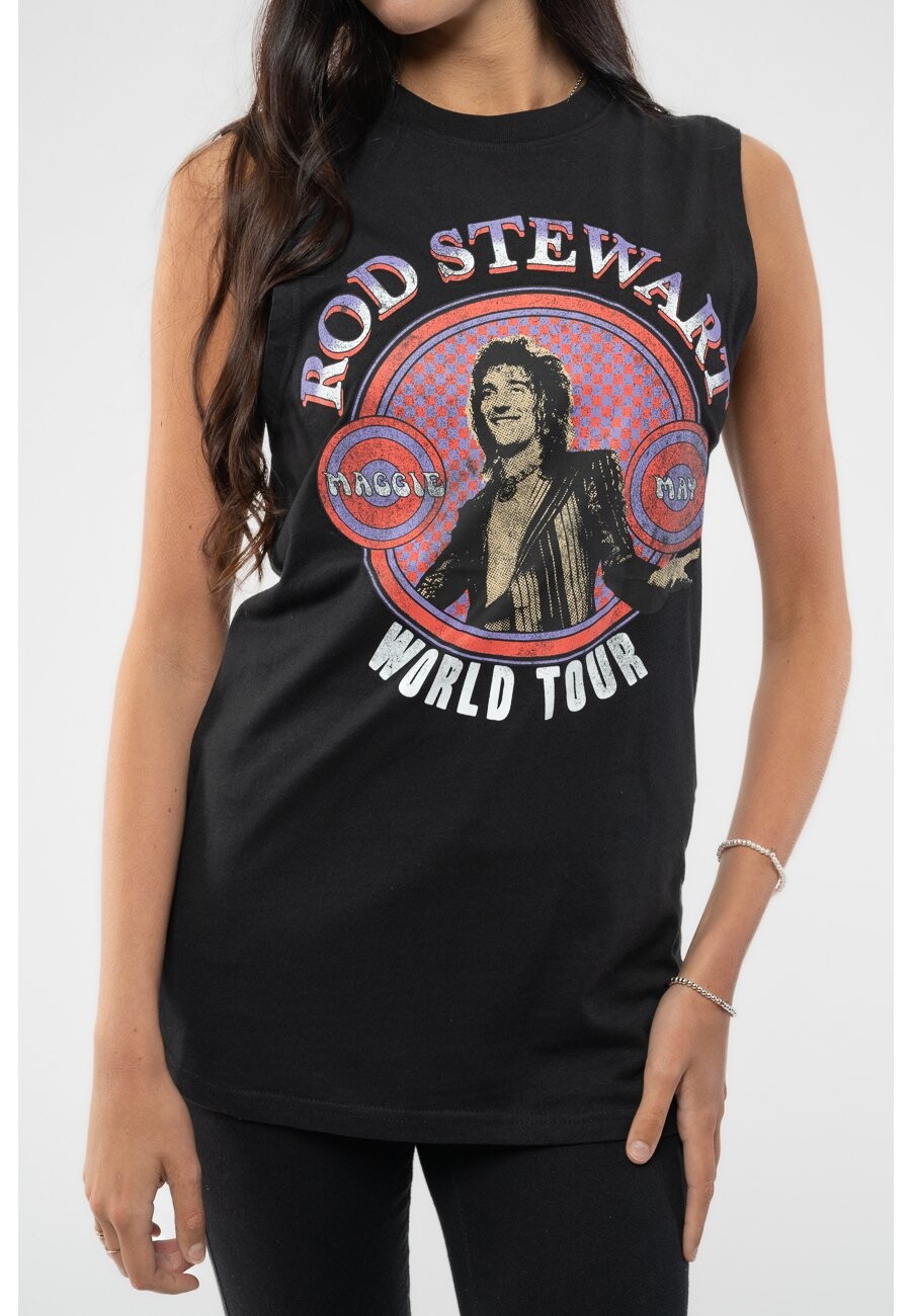

Топ ROD STEWART MAGGIE MAY WORLD TOUR MUSCLE TANK Paradiso Clothing, черный
