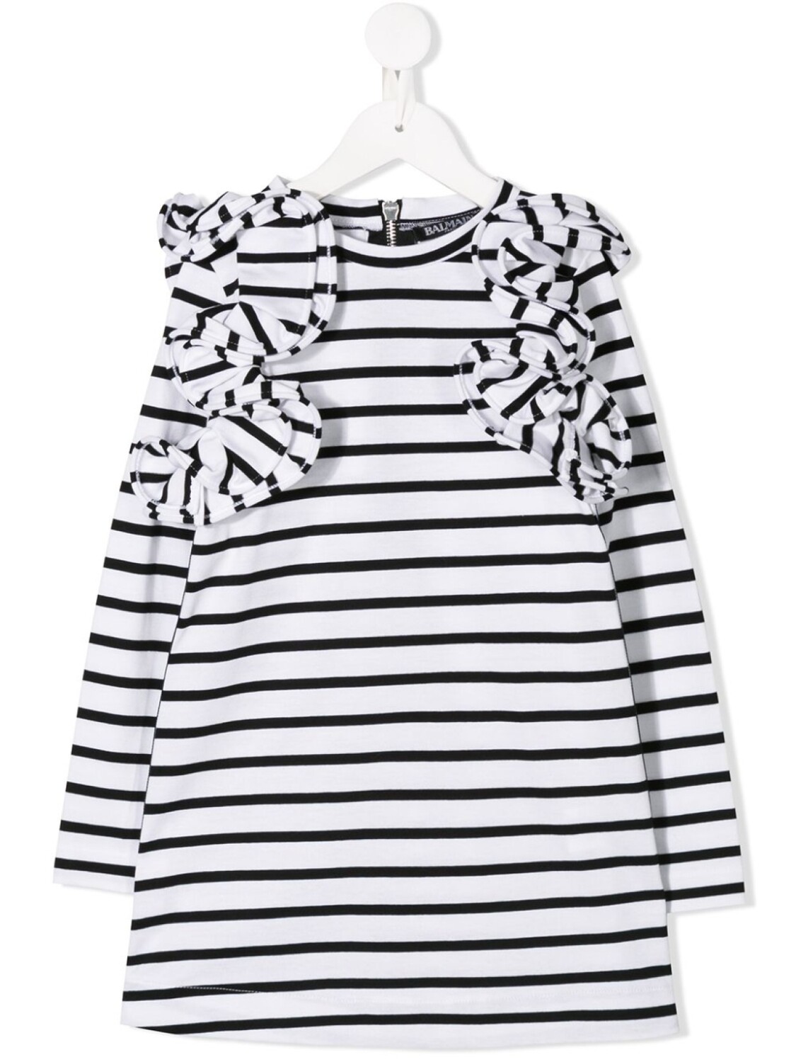 

Платье в полоску Balmain Kids, белый