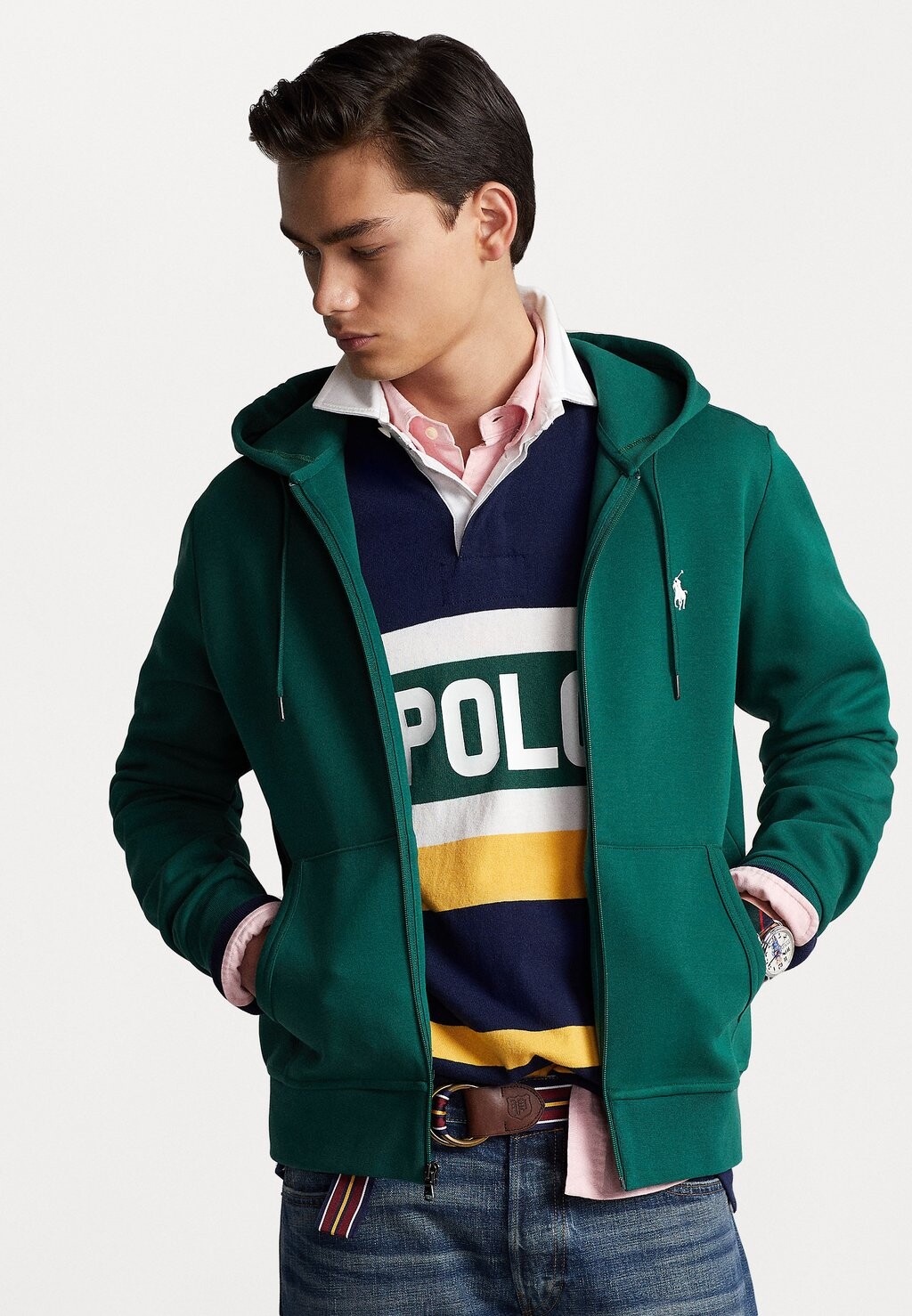 

Толстовка на молнии Polo Ralph Lauren Long Sleeve, зеленый