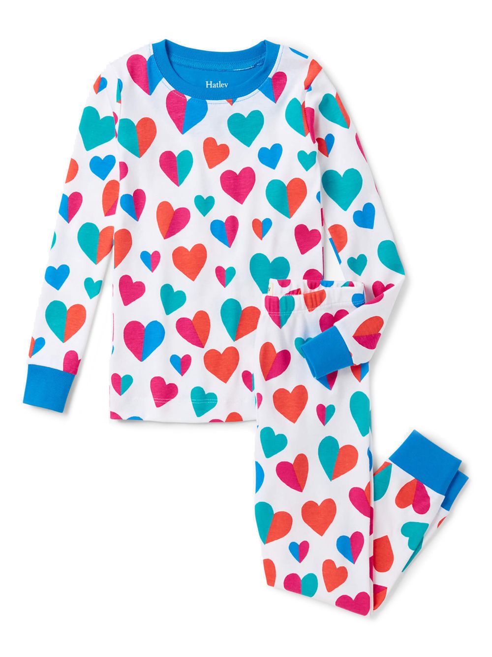 

Пижамный комплект Little Girl's & Girl's Split Hearts Hatley, белый