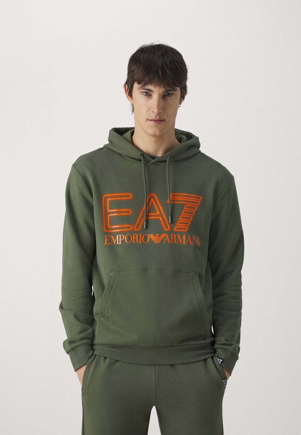 

Худи EA7 Emporio Armani, темно-зеленый, Зеленый;серый