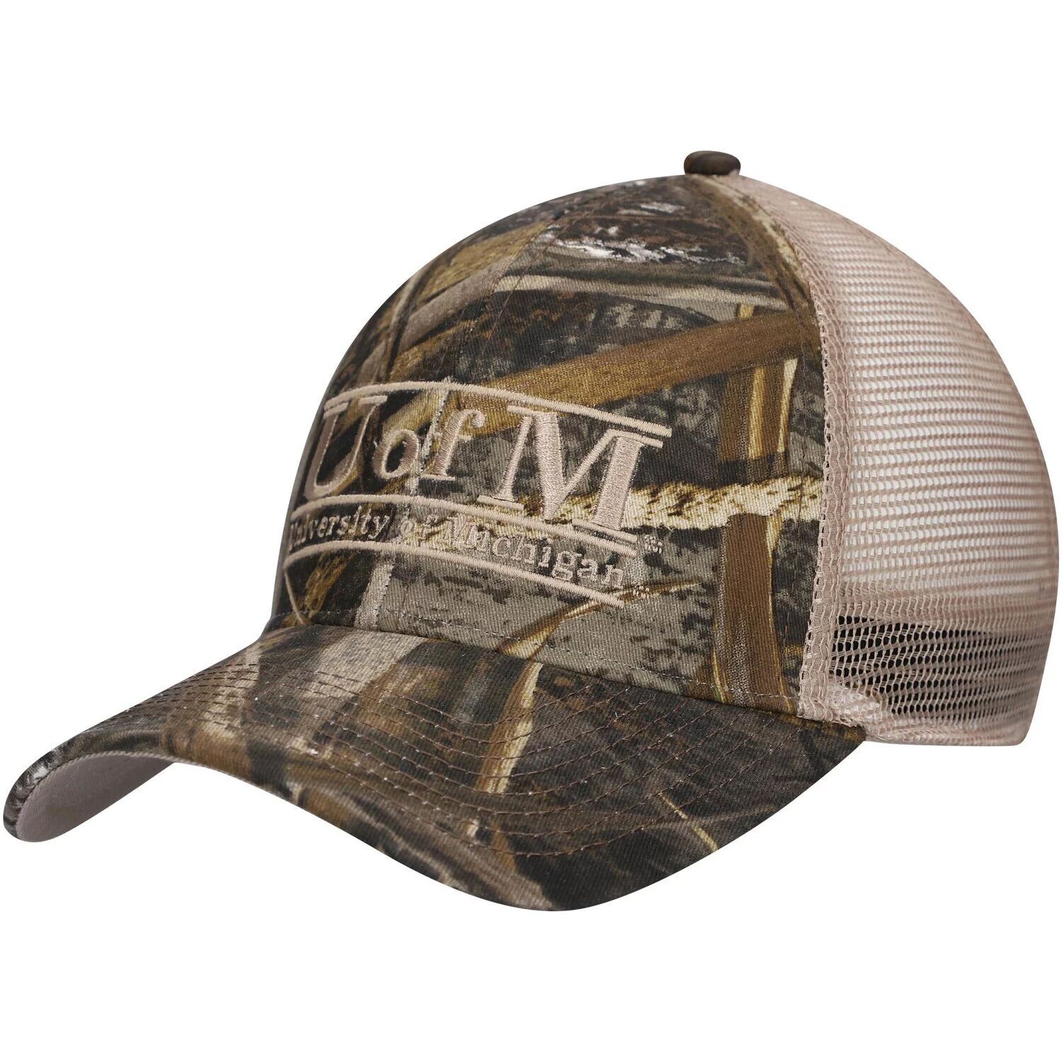 

Мужская регулируемая шляпа Realtree Max 4 с камуфляжным принтом The Game Michigan Wolverines из хлопкового твила Realtree Max 4 Trucker