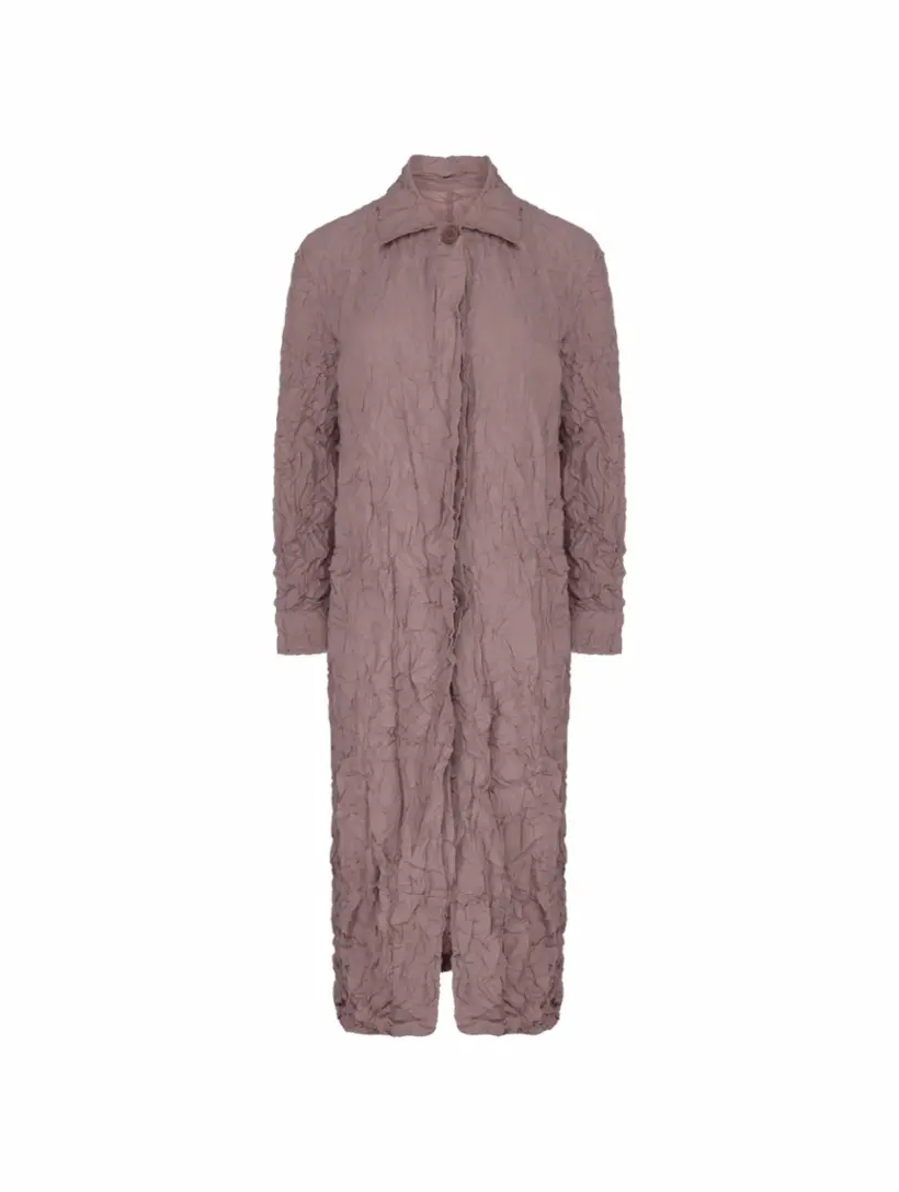 Пальто с эффектом помятости Dries Van Noten inspire пальто однобортное прямого кроя серый меланж