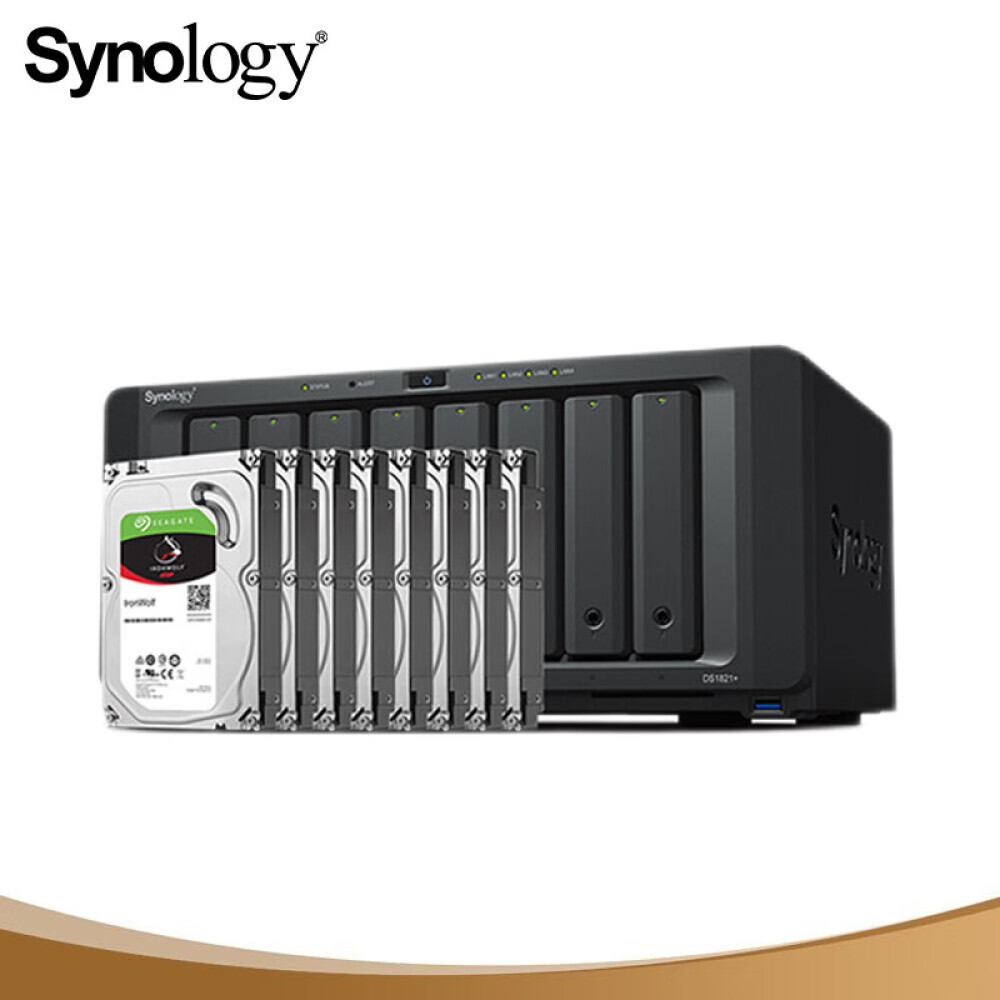 

Сетевое хранилище Synology DS1821+ с 8 отсеками с Seagate IronWolf ST4000VN006 емкостью 4 ТБ