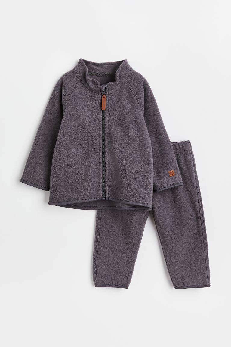 

Комплект из 2 предметов из флиса H&M, темно-серый