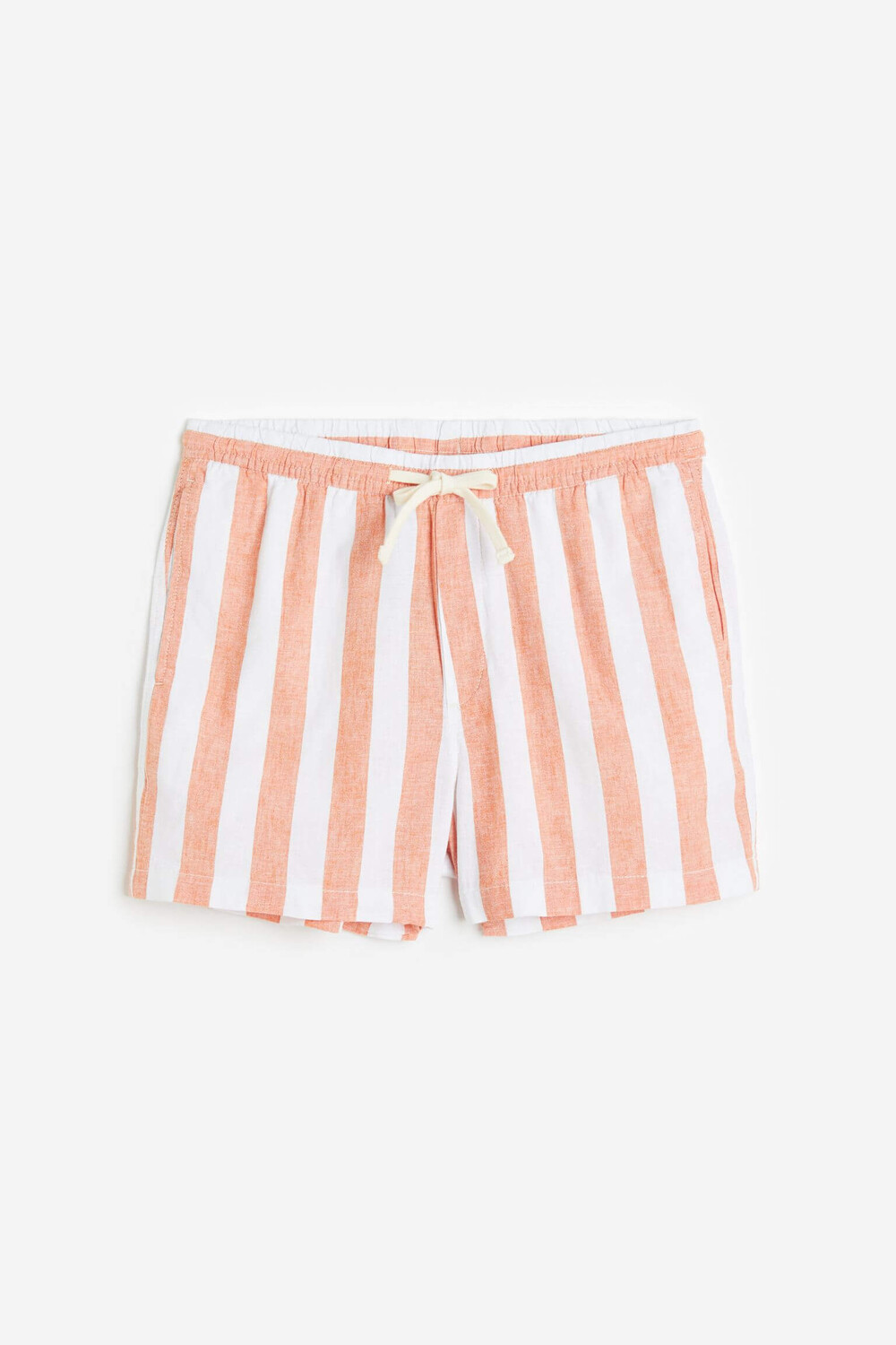 

Шорты Regular Fit из смесового льна H&M, оранжевые/белые полосы