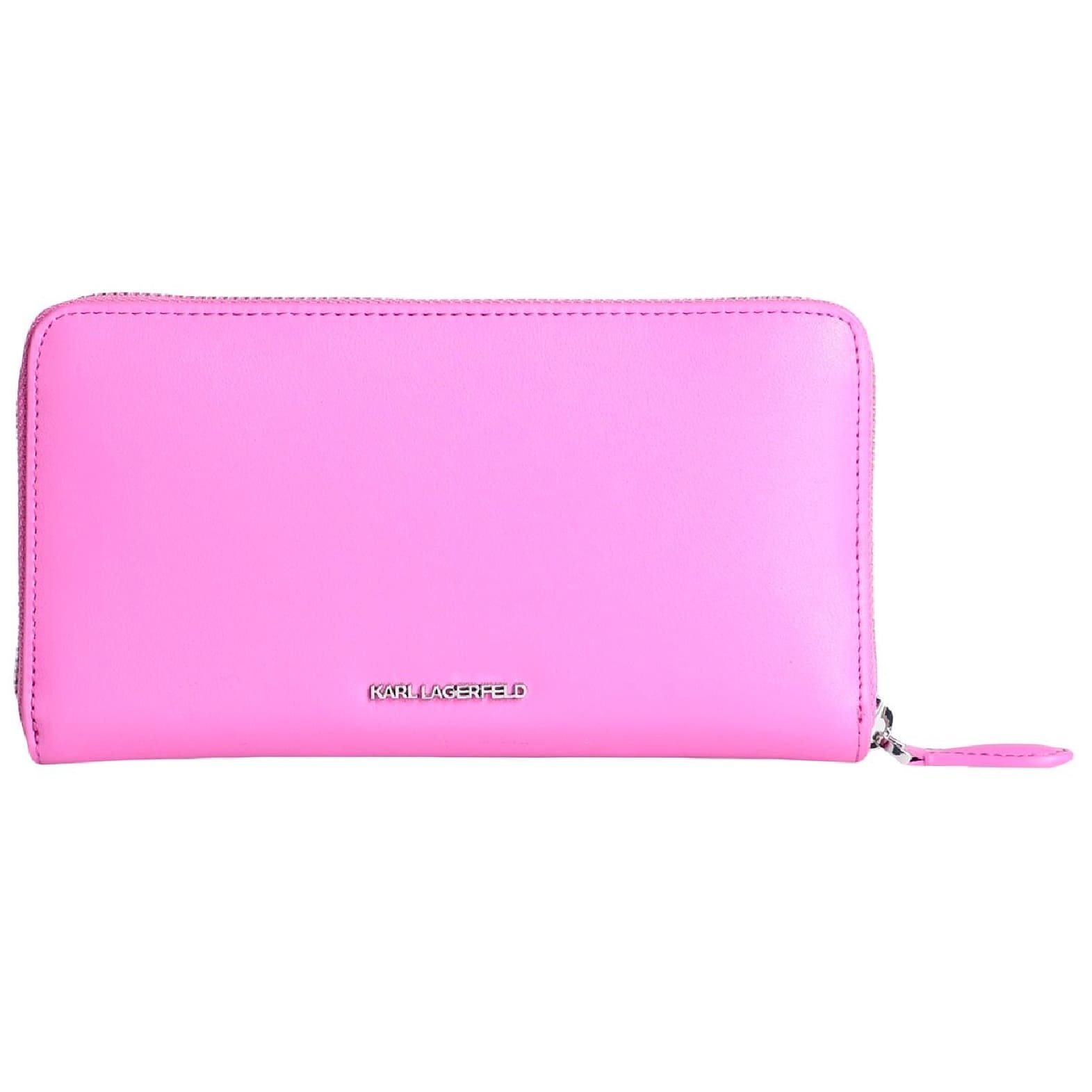 Кошелек Karl Lagerfeld K/ikonik 2.0 Leather Cont, розовый кошелек для ключей ручной работы из натуральной кожи маленький портативный бумажник на молнии с кармашком для карт для хранения