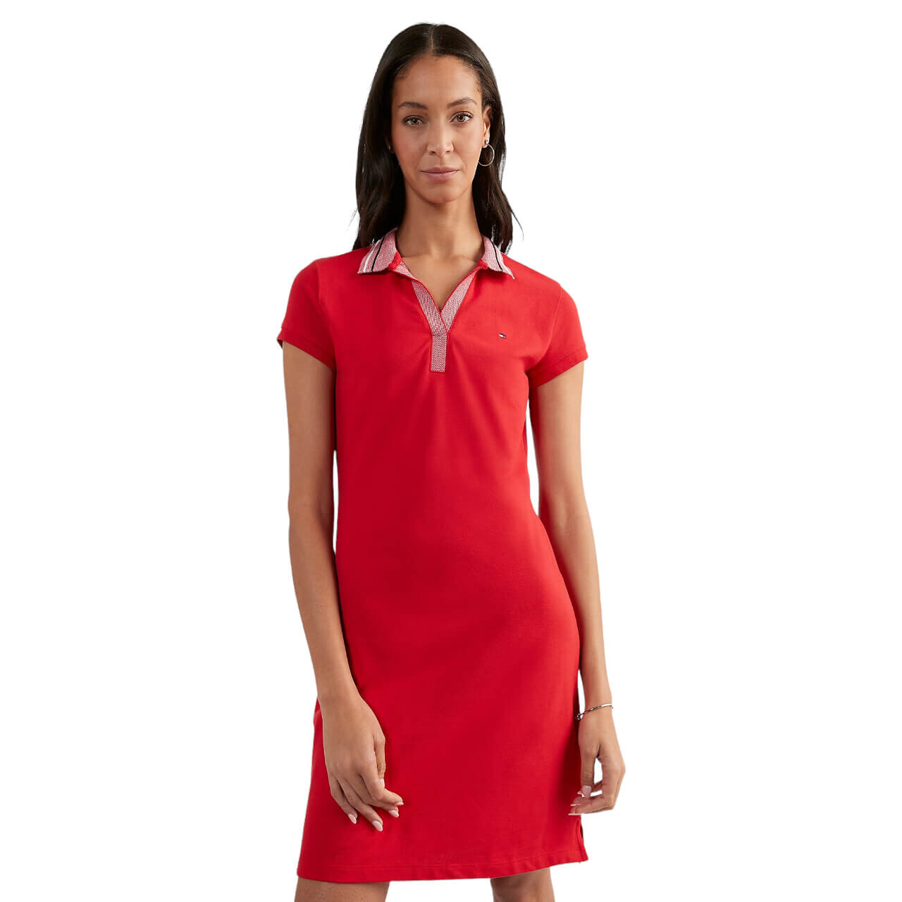 

Платье-поло Tommy Hilfiger Slim Fit Tipped, красный