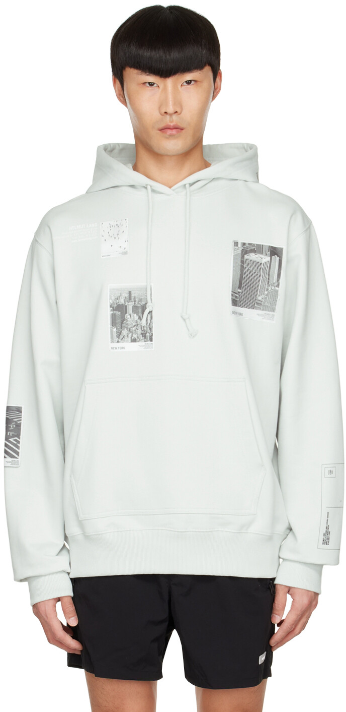 

Синяя хлопковая худи Helmut Lang