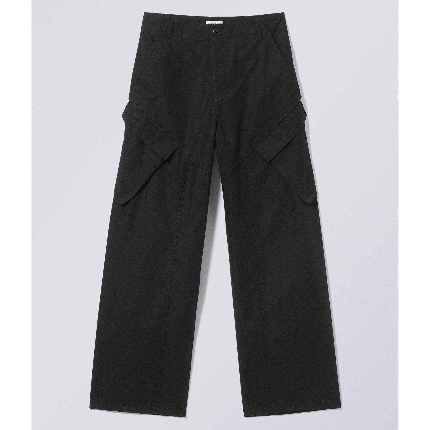 

Брюки Weekday Astro Loose Asymmetrical Cargo, черный
