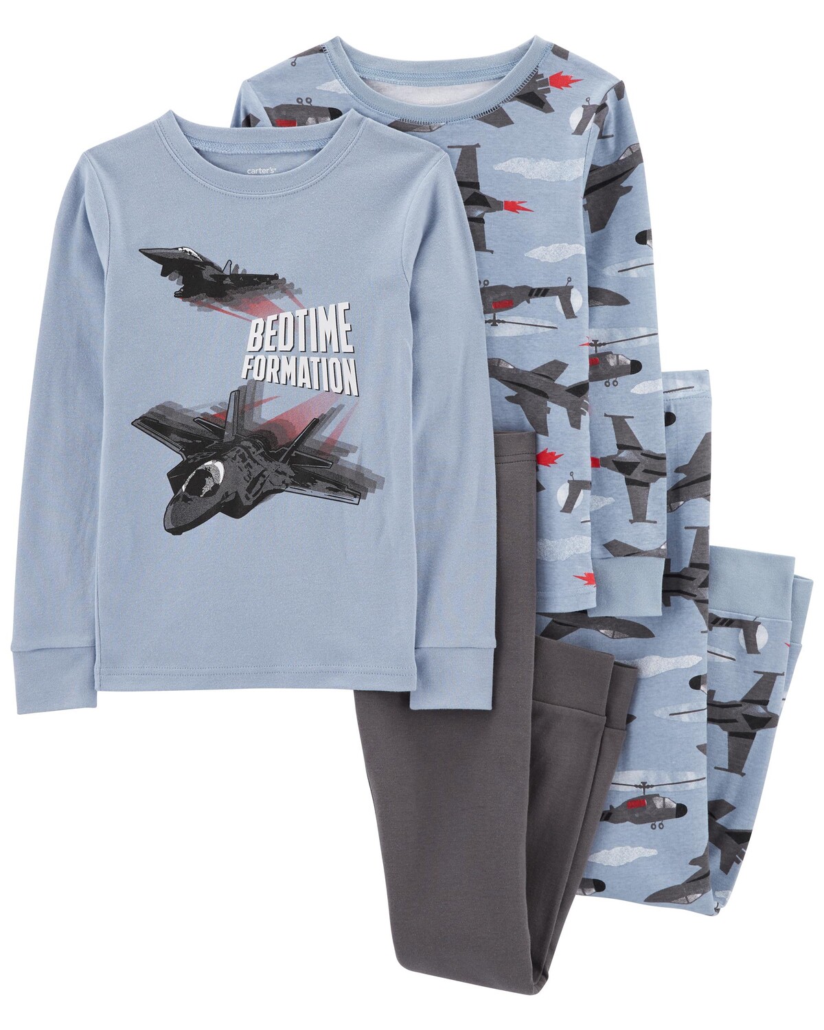 

Детские пижамы Jets из 100 % хлопка с плотным кроем из 4 предметов Carter's, синий