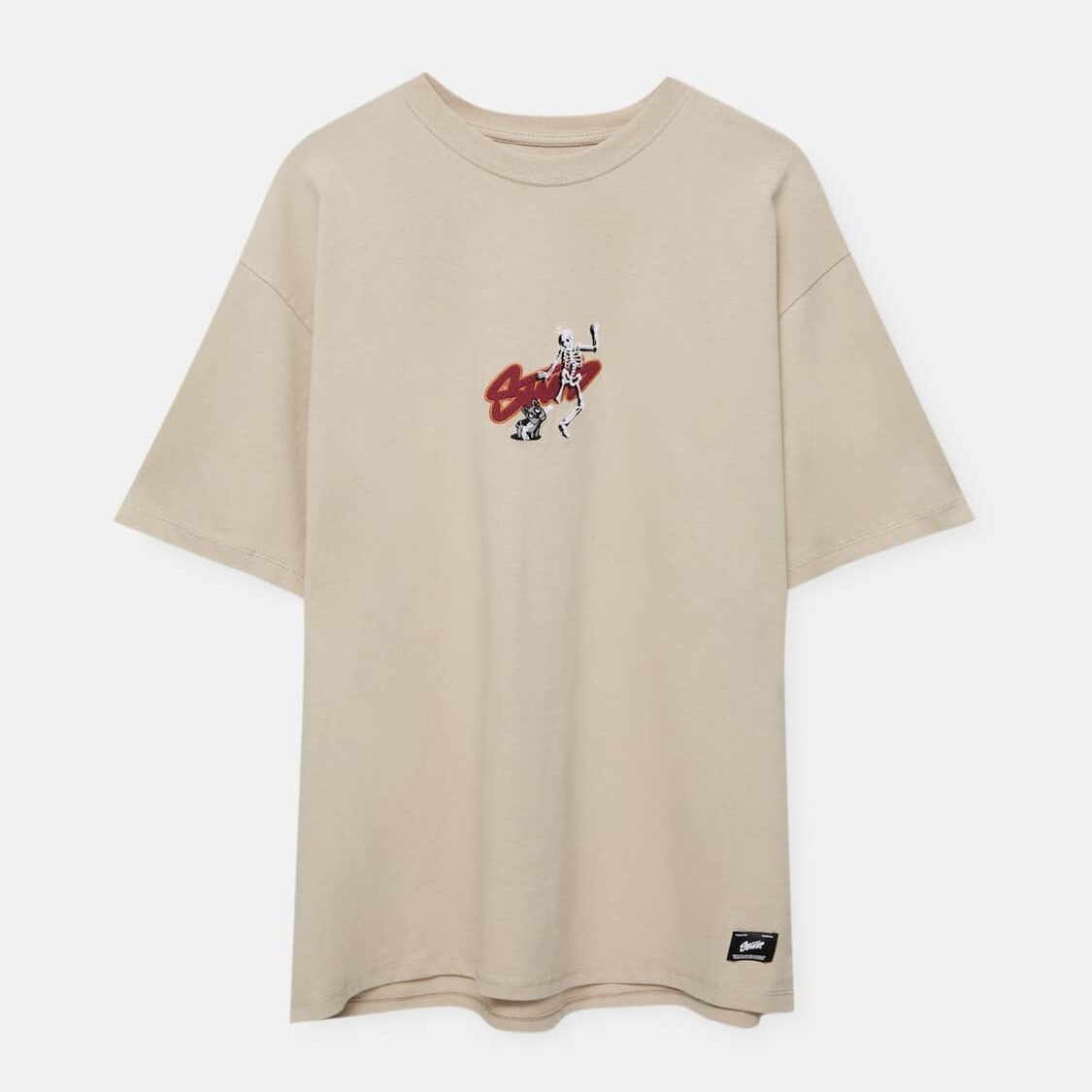 

Футболка Pull&Bear Stwd Skeleton Short Sleeve, бежевый